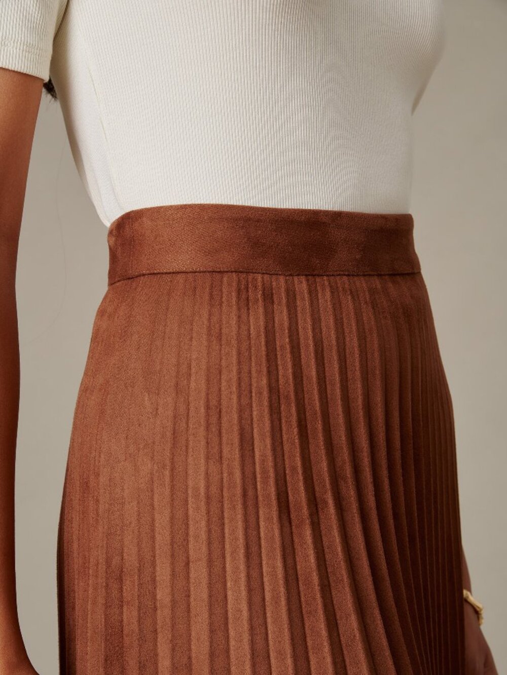 J McLaughlin Ellery Faux Suede Skirt - Russet NEW